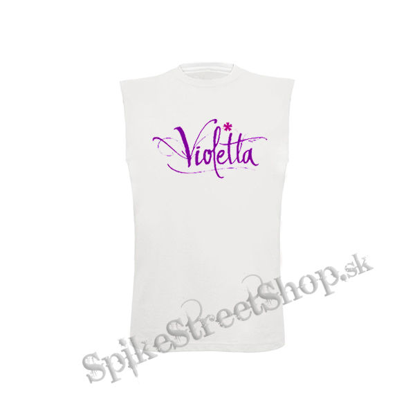 VIOLETTA - Logo - biele detské tričko bez rukávov