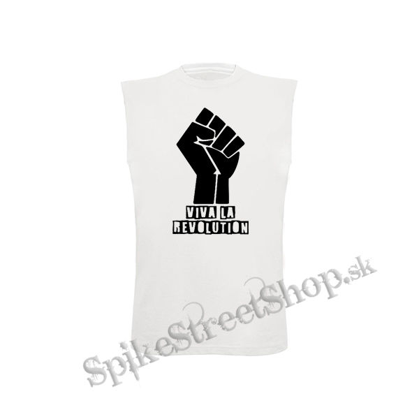 VIVA LA REVOLUTION - biele detské tričko bez rukávov