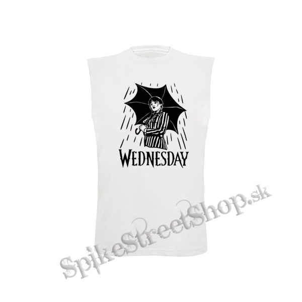 WEDNESDAY - Nevermore - biele detské tričko bez rukávov