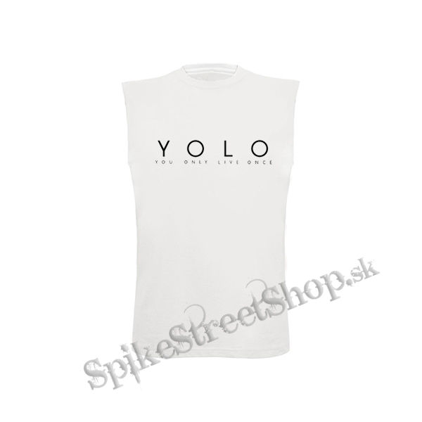 YOLO - You Only Live Once - biele detské tričko bez rukávov