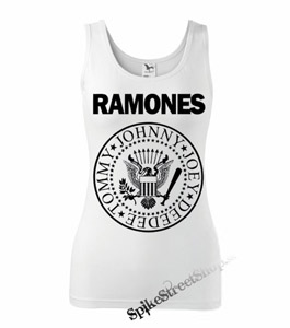 RAMONES - Logo - Ladies Vest Top - biele