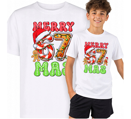 SIX SEVEN - Merry Christmas - biele detské tričko