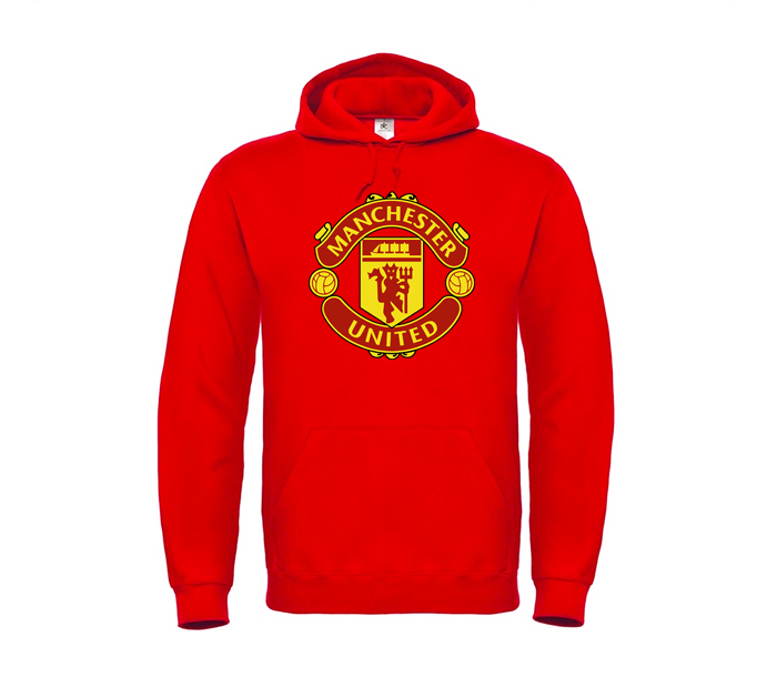 MANCHESTER UNITED - Logo - červená pánska mikina