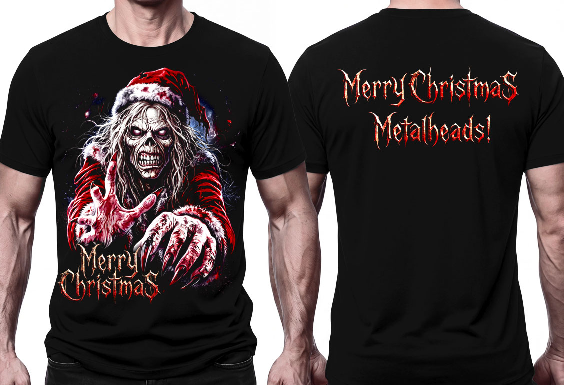 MERRY CHRISTMAS METALHEADS - čierne pánske tričko