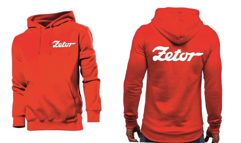 ZETOR - Logo White - červená pánska mikina