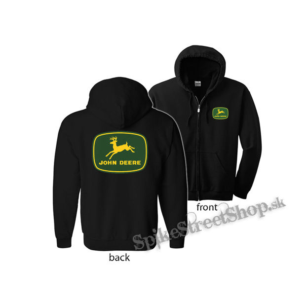 JOHN DEERE - Logo Yellow Green Motive 2 - čierna detská mikina na zips