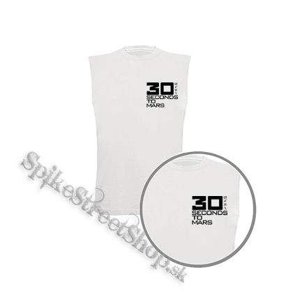 30 SECONDS TO MARS - Black Logo - biele pánske tričko bez rukávov