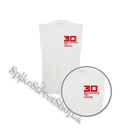 30 SECONDS TO MARS - Red Logo - biele pánske tričko bez rukávov