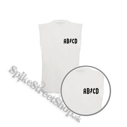 ABCD - biele pánske tričko bez rukávov