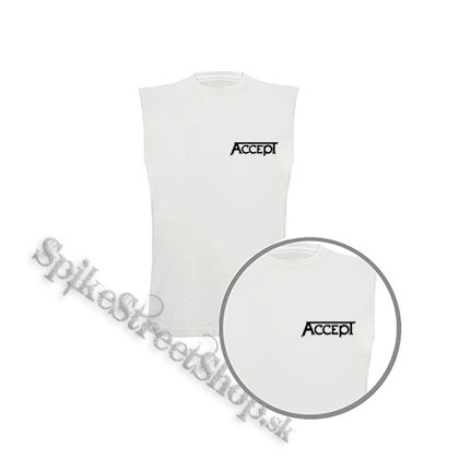 ACCEPT - Logo - biele pánske tričko bez rukávov