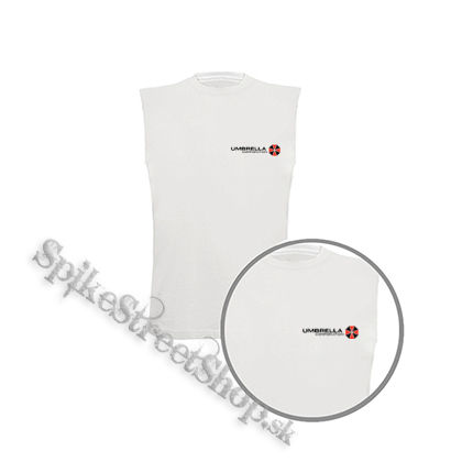 UMBRELLA CORPORATION - Logo Red White - biele pánske tričko bez rukávov