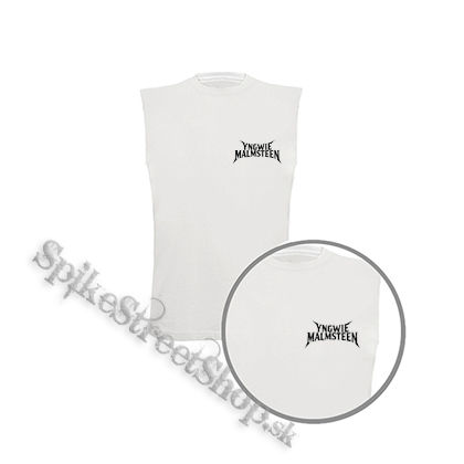 YNGWIE MALMSTEEN - Logo Black - biele pánske tričko bez rukávov