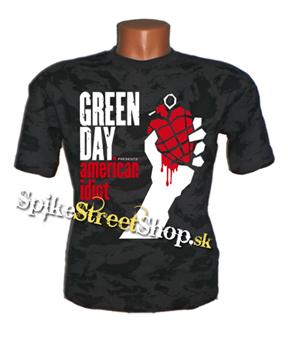 GREEN DAY - American Idiot - pánske maskáčové tričko - ruský maskáč