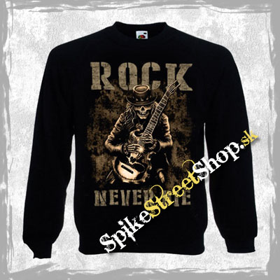 ROCK NEVER DIE GUITAR - mikina bez kapuce
