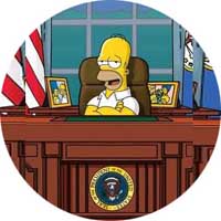 SIMPSONOVCI - HOMER SIMPSON - American President - odznak