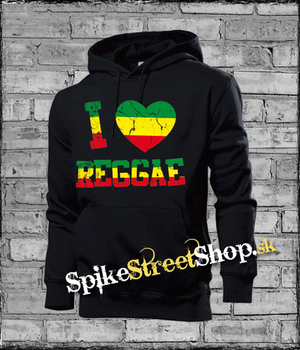 I LOVE REGGAE - čierna pánska mikina 
