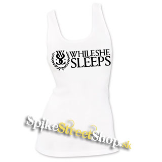 WHILE SHE SLEEPS - Logo - Ladies Vest Top - biele