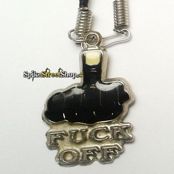 FUCK OFF - kovový prívesok