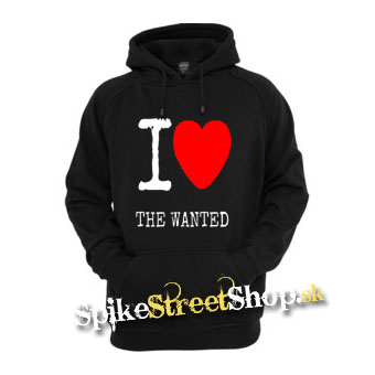 I LOVE THE WANTED - čierna pánska mikina