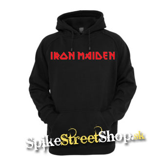 IRON MAIDEN - Red Logo - čierna pánska mikina