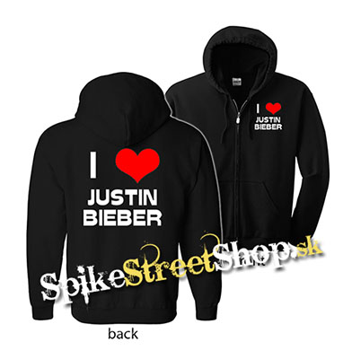 I LOVE JUSTIN BIEBER - mikina na zips
