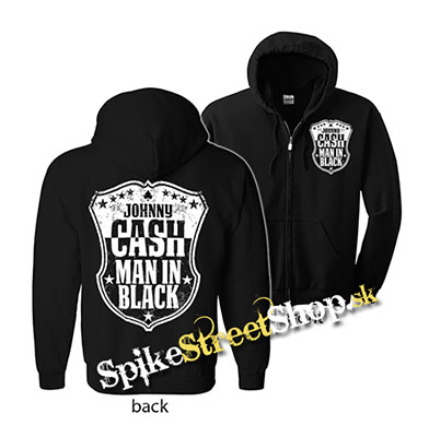 JOHNNY CASH - Man In Black - mikina na zips