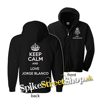 KEEP CALM AND LOVE JORGE BLANCO - mikina na zips