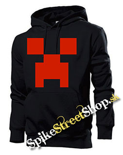 MINECRAFT - Creeper RED - čierna pánska mikina