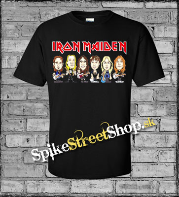 IRON MAIDEN - Cartoon Band - čierne pánske tričko