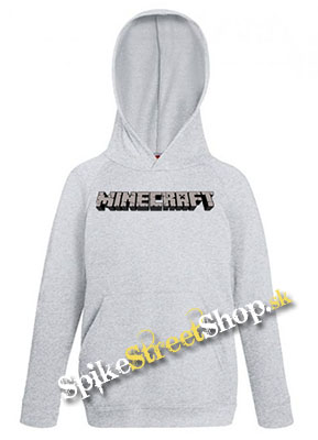 Detská mikina MINECRAFT - Logo - šedá