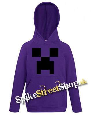 Detská mikina MINECRAFT - Creeper - fialová