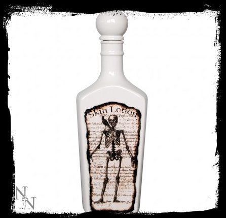GOTHIC COLLECTION - Skeleton Skin Lotion Bottle 25cm Glazed - nádoba