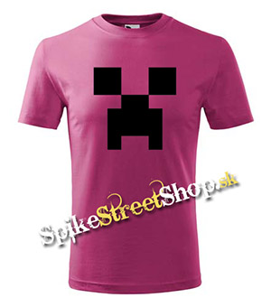 MINECRAFT - Creeper - Malinové chlapčenské tričko