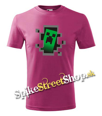 MINECRAFT - Hello, I´m Creeper - malinovoružové chlapčenské tričko