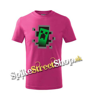 MINECRAFT - Hello, I´m Creeper - ružové chlapčenské tričko