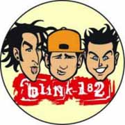 BLINK 182 - kreslené ksichty žltý podklad - okrúhla podložka pod pohár