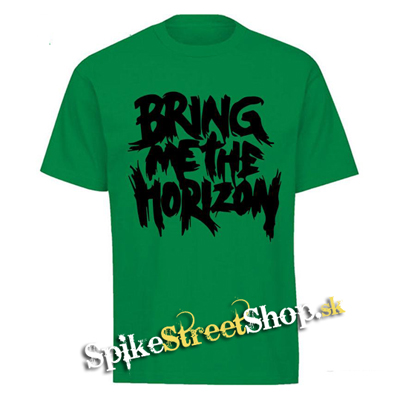 BRING ME THE HORIZON - Black Painted Logo - zelené pánske tričko