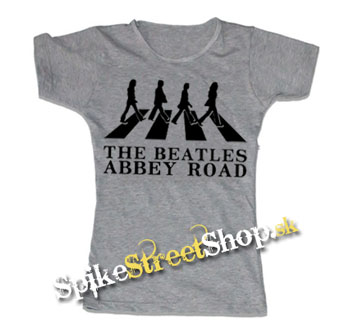 BEATLES - Abbey Road Silhouette - šedé dámske tričko