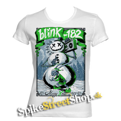 BLINK 182 - Merry Christmas - biele dámske tričko