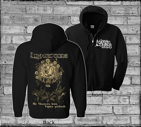 LUNATIC GODS - Na Slncovom koni, Vajano prichodí - čierna pánska mikina na zips