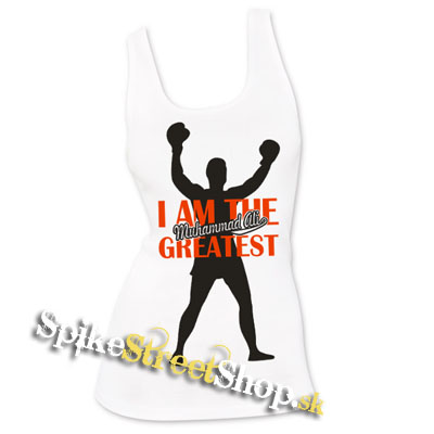 MUHAMMAD ALI - I Am The Greatest - Ladies Vest Top - biele