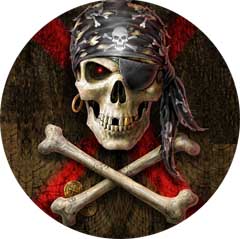 PIRATE SKULL - Motive 2 - okrúhla podložka pod pohár