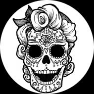 ROCKABILLY - Skull 3 - okrúhla podložka pod pohár
