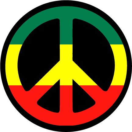 PEACE - Rasta Colour - okrúhla podložka pod pohár