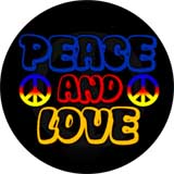 PEACE AND LOVE - okrúhla podložka pod pohár