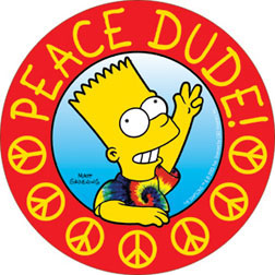 SIMPSONS - Peace - okrúhla podložka pod pohár