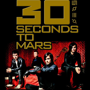 30 SECONDS TO MARS - Gold Band - štvorcová podložka pod pohár