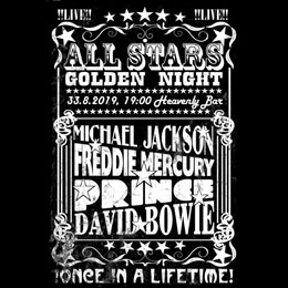 JACKSON, BOWIE, MERCURY, PRINCE - All Stars - štvorcová podložka pod pohár