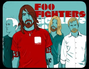 FOO FIGHTERS - Colour Band - štvorcová podložka pod pohár