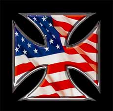 MALTÉZSKY KRÍŽ - USA Flag - štvorcová podložka pod pohár